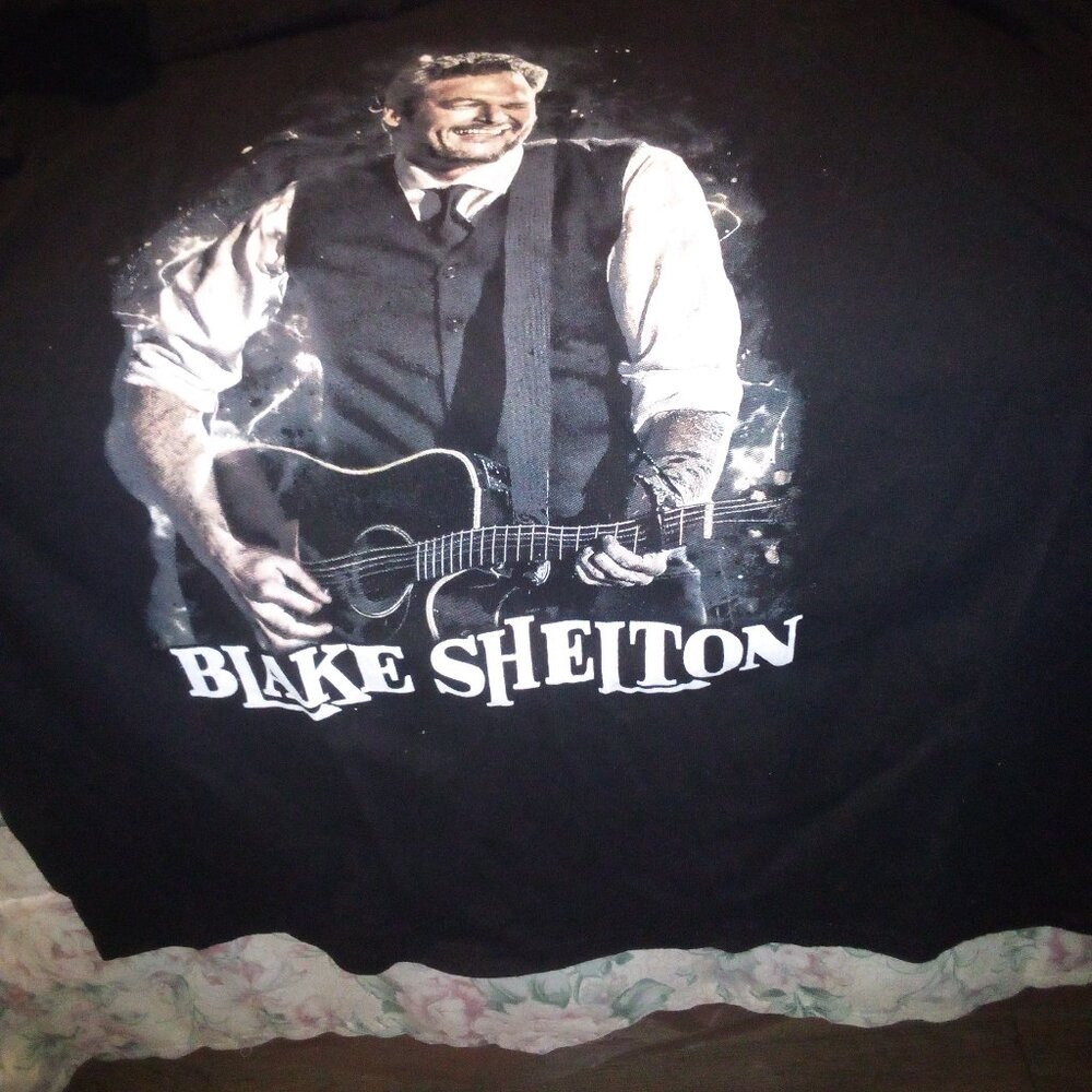 Blake Shelton Close Up the Honky Tonk Tour Black Cotton T Shirt XL Crewneck S/S